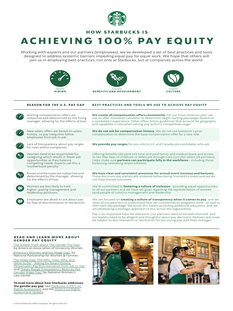 Starbucks' Commitment to Pay Equity PDF Gender Pay Gap Equal Pay