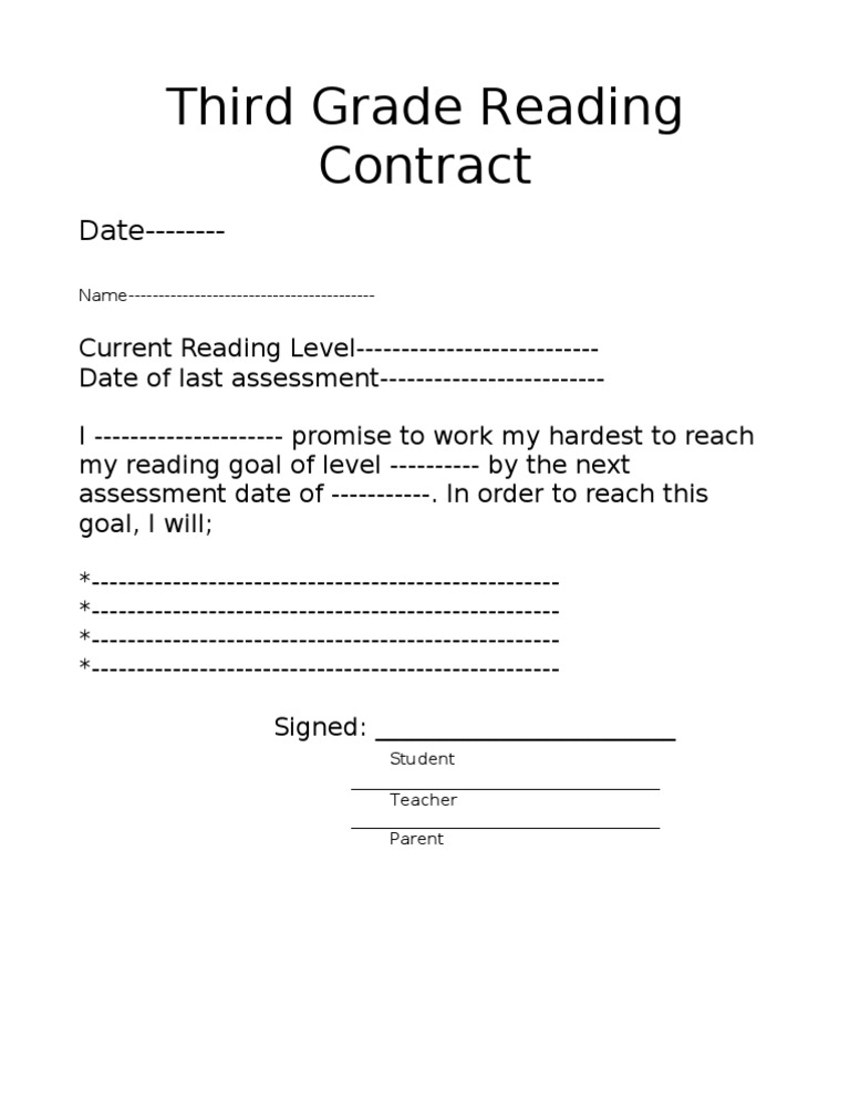 Reading Contract | PDF