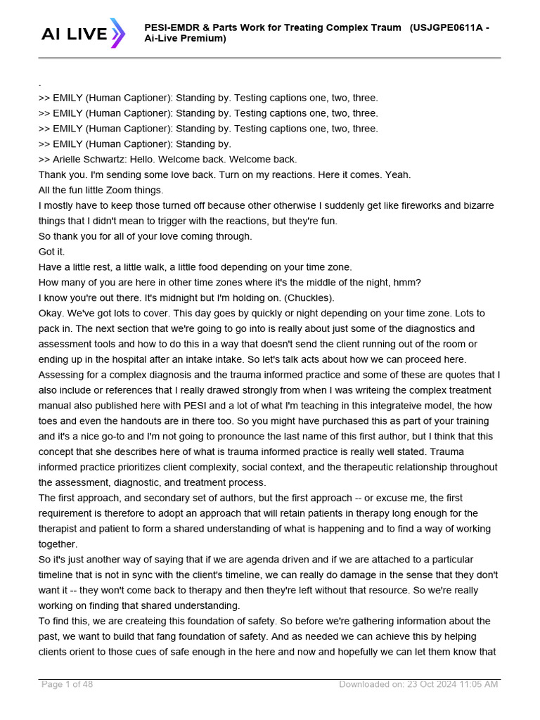 EMDR Scripts for Nurturing Parts Work | PDF | Psychological Trauma ...