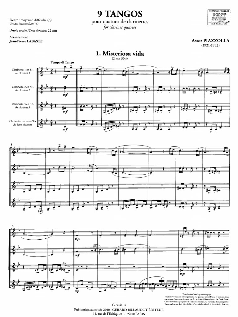 9 Tangos Score PDF