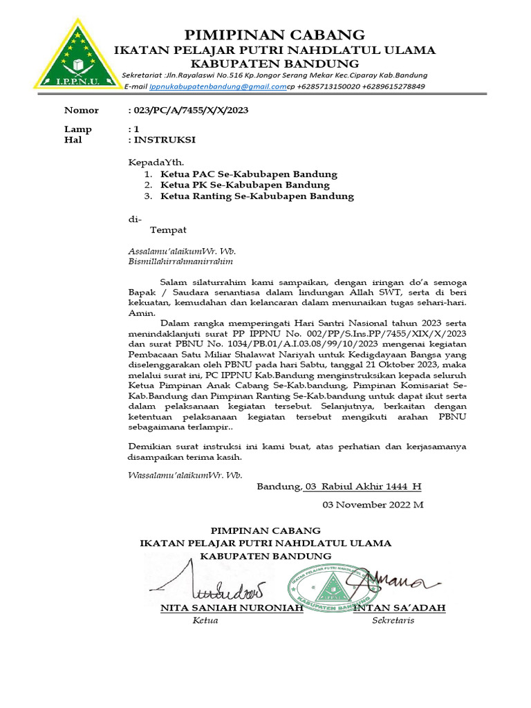 Surat intruksi hsn pdf