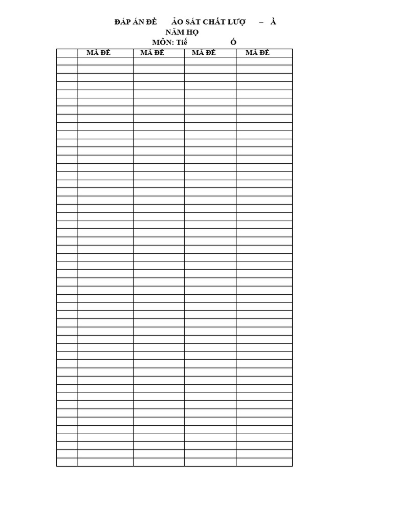 ĐÁP ÁN ĐỀ KSCL LẦN 1 TIẾNG ANH 12 | PDF