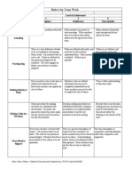 Team Work Rubric