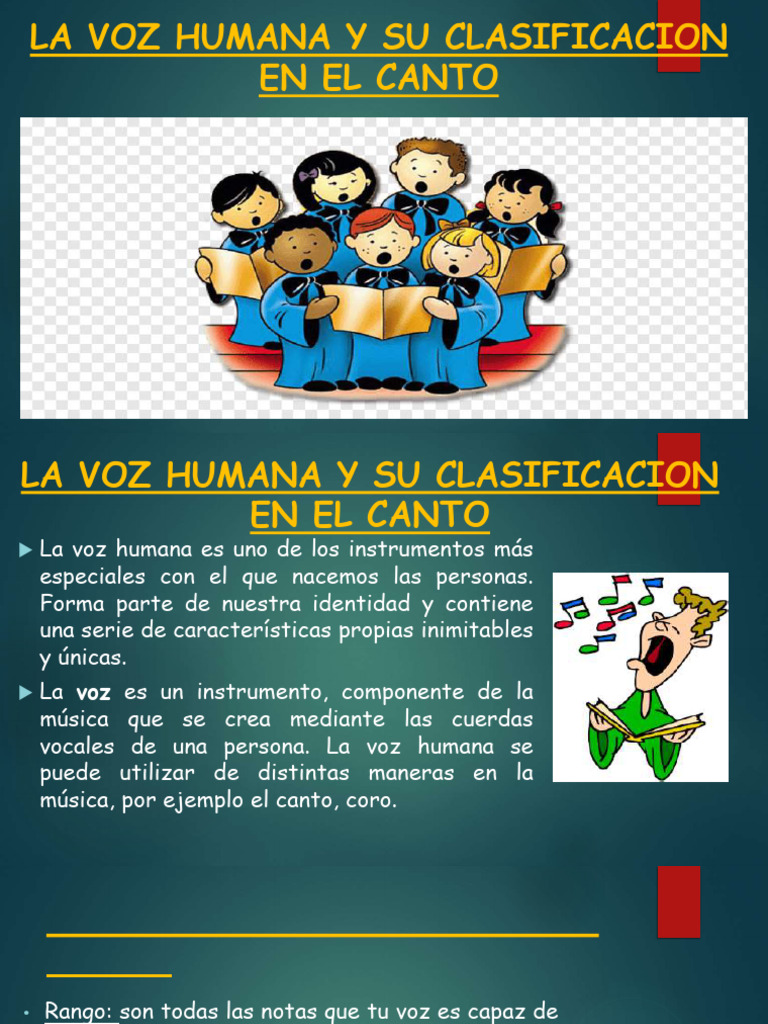 La Voz Humana y Su Clasificacion | PDF | Artes del lenguaje y ...