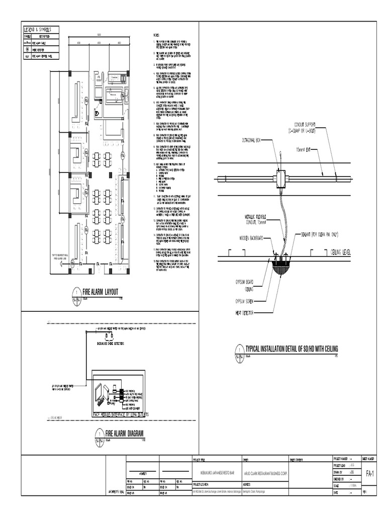 FDAS Layout for Ikebukuro Resto Bar | PDF