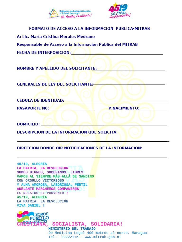 Formato de Solicitud de Informacion de La Oaip 2024 | PDF | Ciencias ...