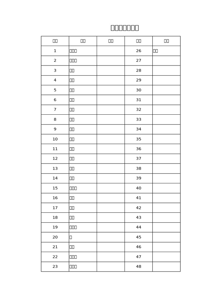 集训签到表 | PDF