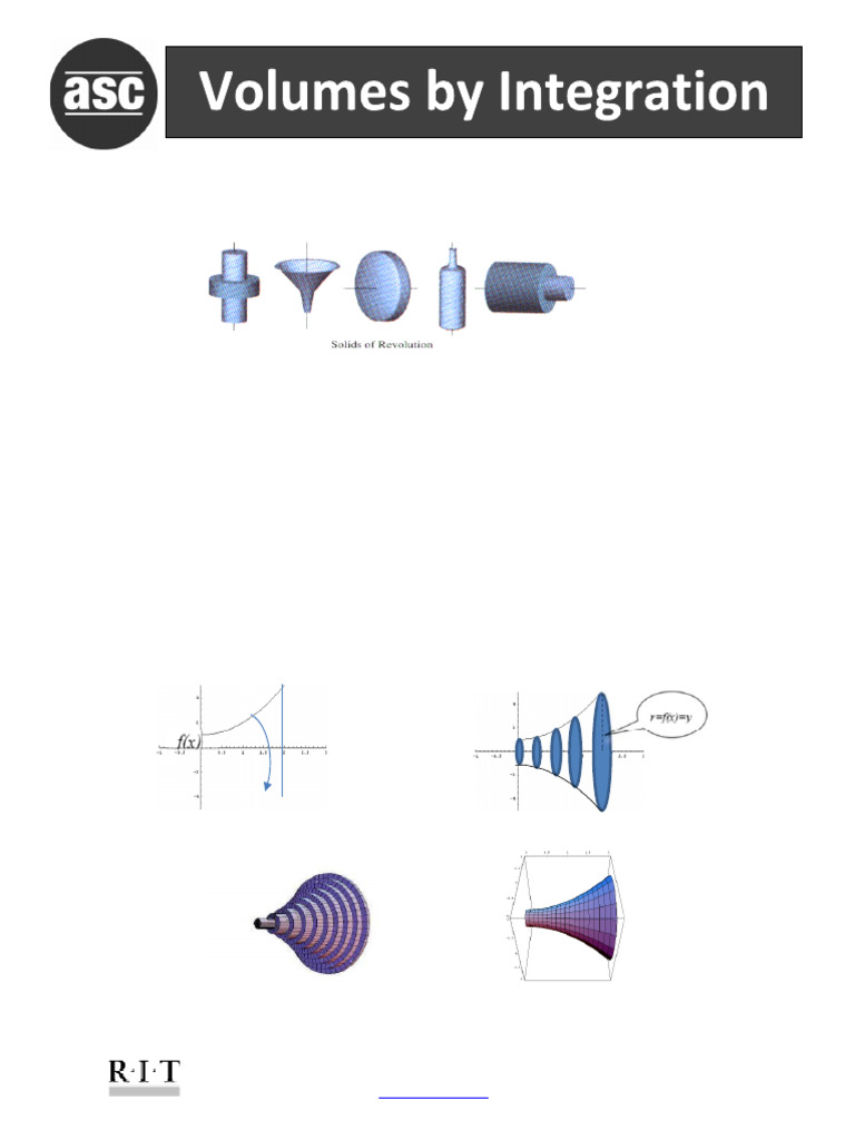 Volume of Solids of Revolution Methods | PDF | Cartesian Coordinate ...