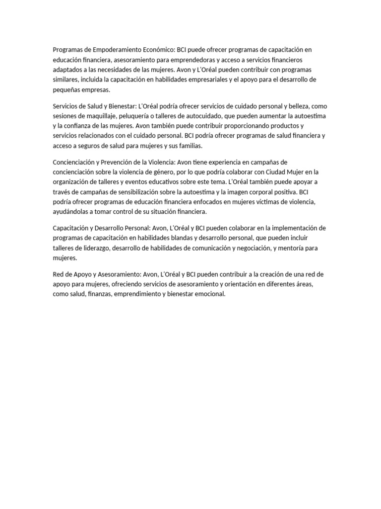 Programas de Empoderamiento para Mujeres | PDF