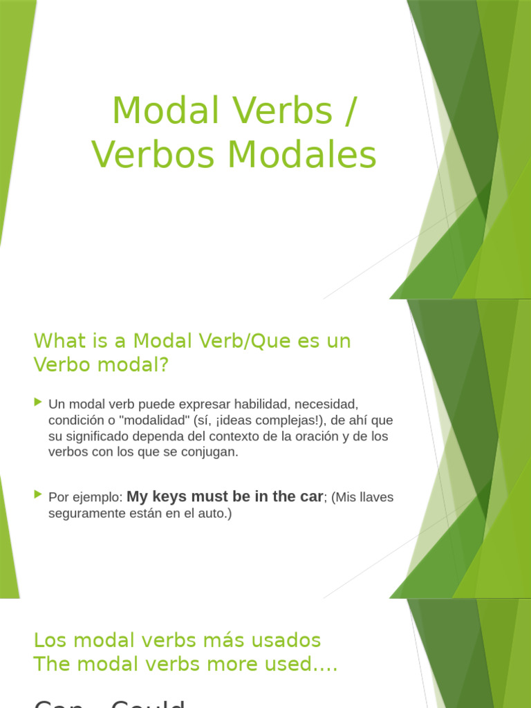 Guía Completa de Verbos Modales | PDF | Gramática inglesa | Tipología ...