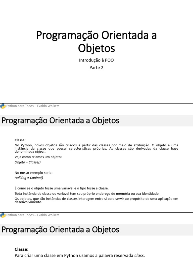 Programação Orientada a Objetos em Python | PDF | Método (programação ...