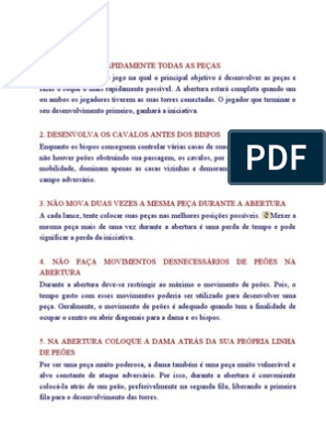 Guia de Dicas de Xadrez - Imagens & PDF (Download gratuito