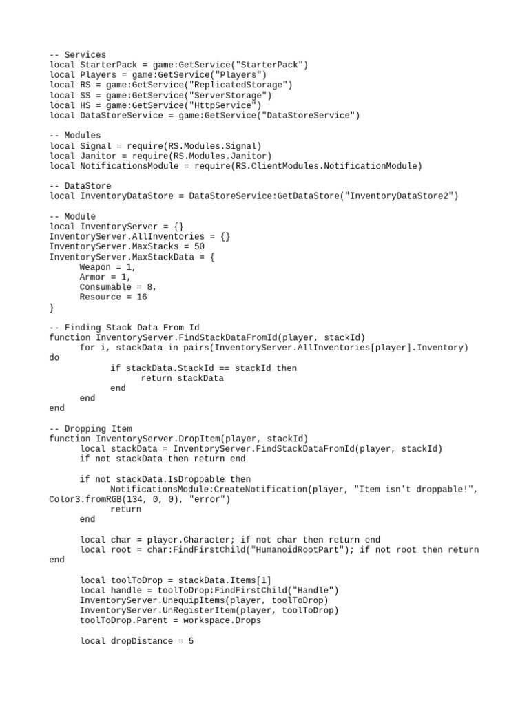 Roblox Inventory Management Script | PDF | Computing