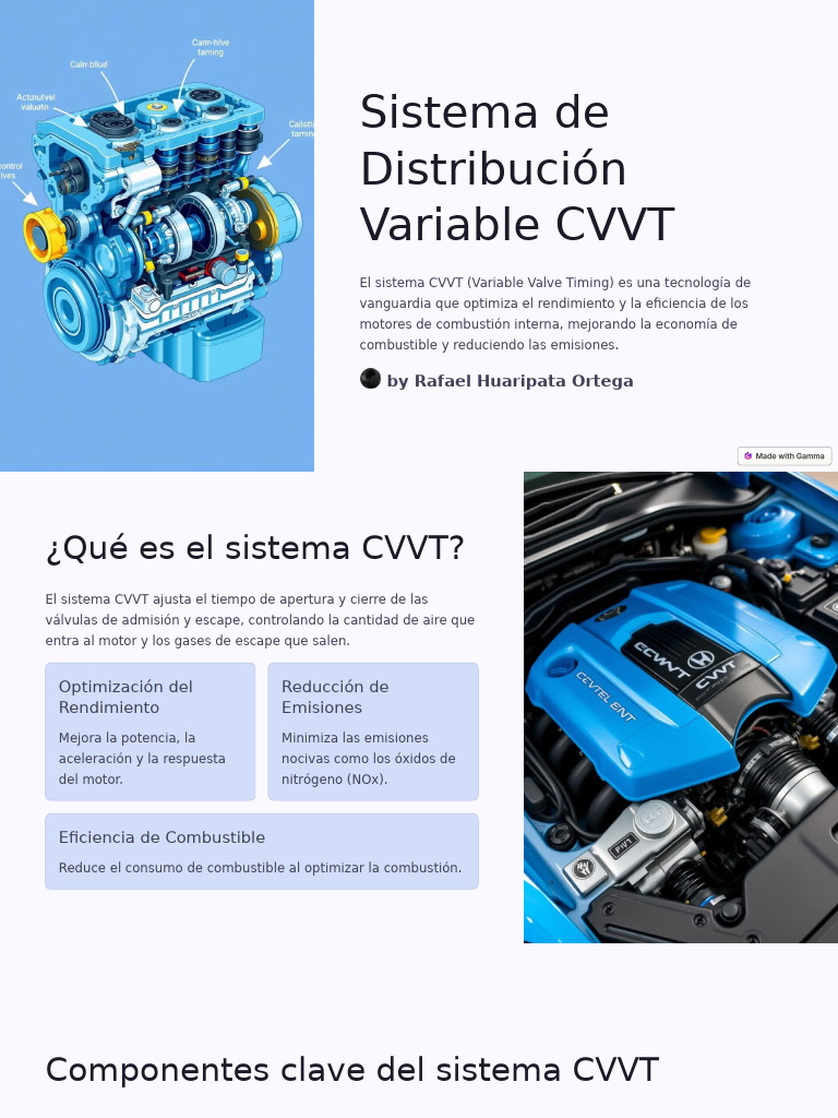 Optimización Automotriz: Sistema CVVT | PDF | Motores | Vehículos