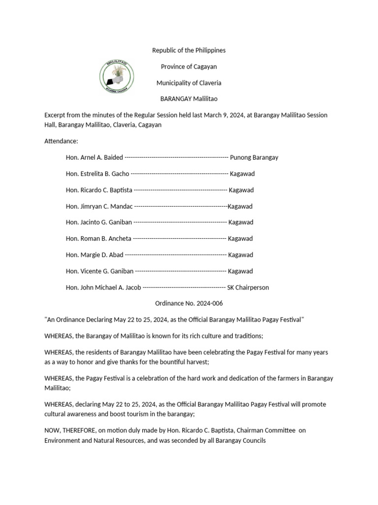Pagay Ord | PDF | Government