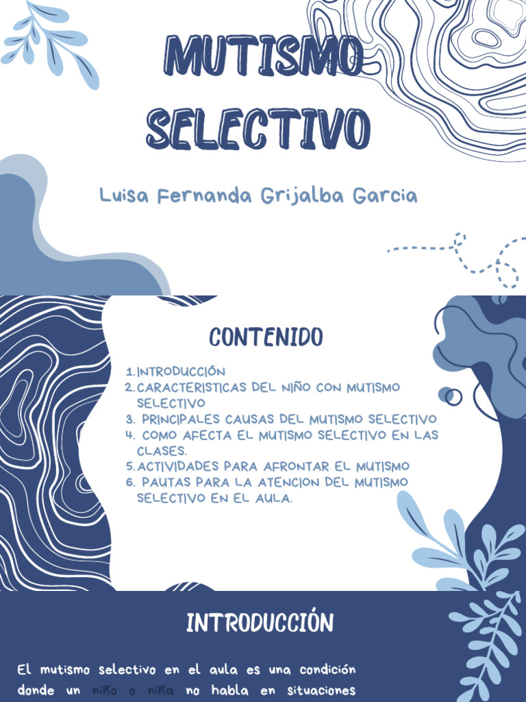 Mutismo Selectivo | PDF | Ciencias del comportamiento | Sicología