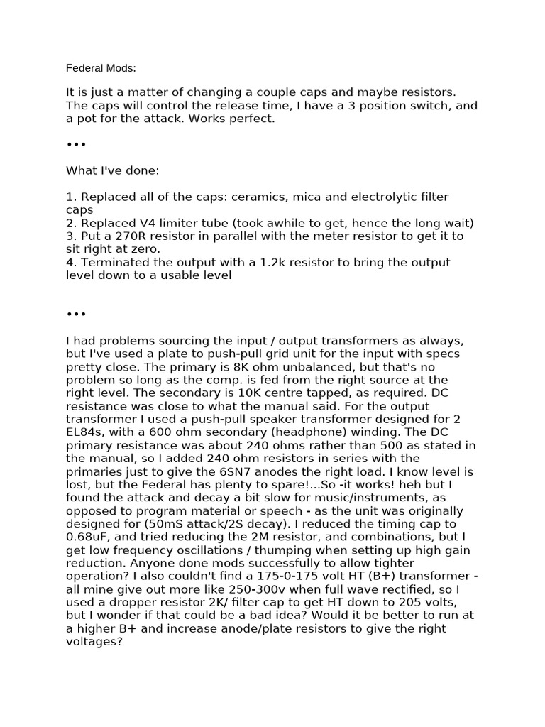 Federal Compressor Modifications Guide | PDF | Science & Mathematics