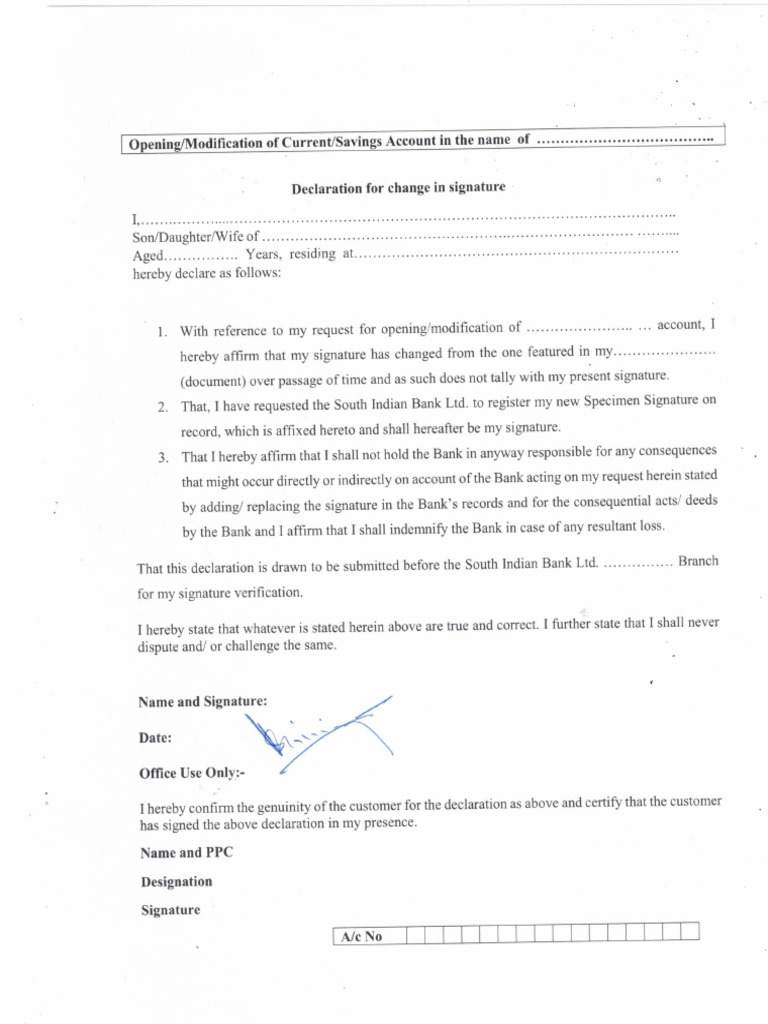 Sibi Signature Annexure | PDF