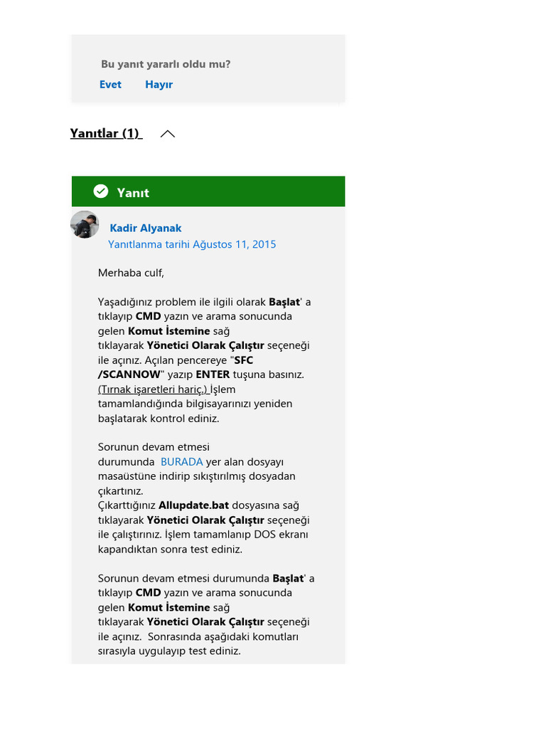 Windows Yüklenemiyor - Microsoft Community | PDF