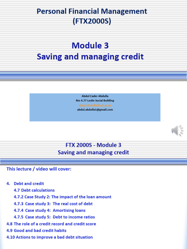 Managing Credit and Debt Strategies | PDF | Credit | Finance & Money ...