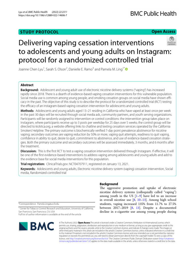 4) Delivering Vaping Cessation Interventions Via Insta | PDF ...