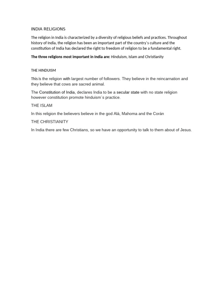 Major Religions of India Explained | PDF | Social Science