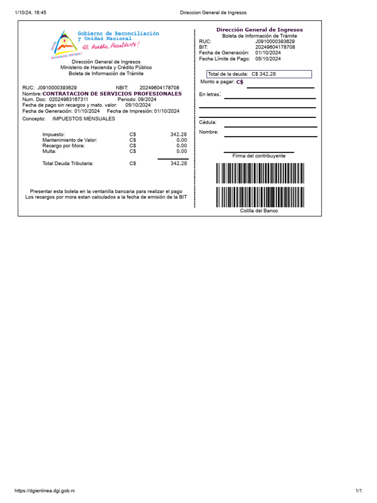 BIT DMI COSEPCO Septiembre 2024 | PDF | Dinero | Economias