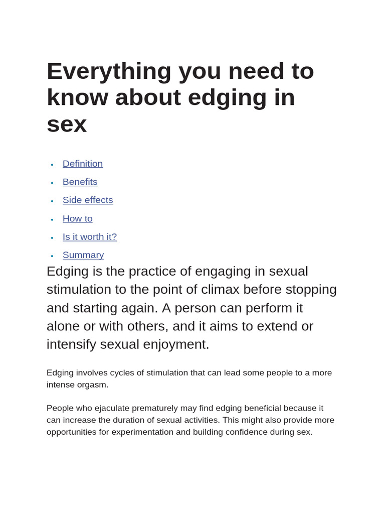 Understanding Edging in Sexual Activity | PDF | Orgasm | Ejaculation