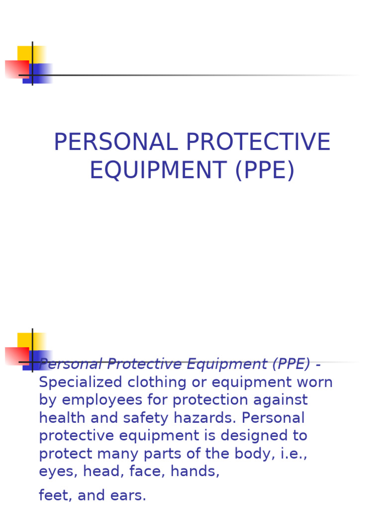 Personal Protective Equipment (Ppe) | PDF
