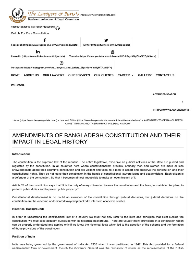 Amendment Constitution Bangladesh | PDF | Constitutional Amendment ...