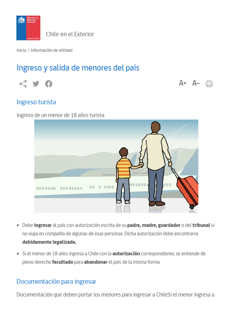 Requisitos para menores al salir de Chile | PDF | Documento de ...