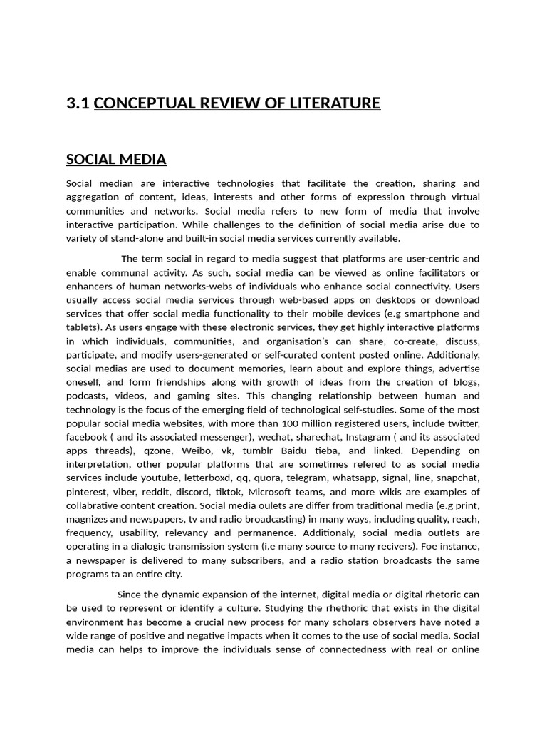 Conceptial Review of Literature | PDF | Popular Culture & Media Studies ...