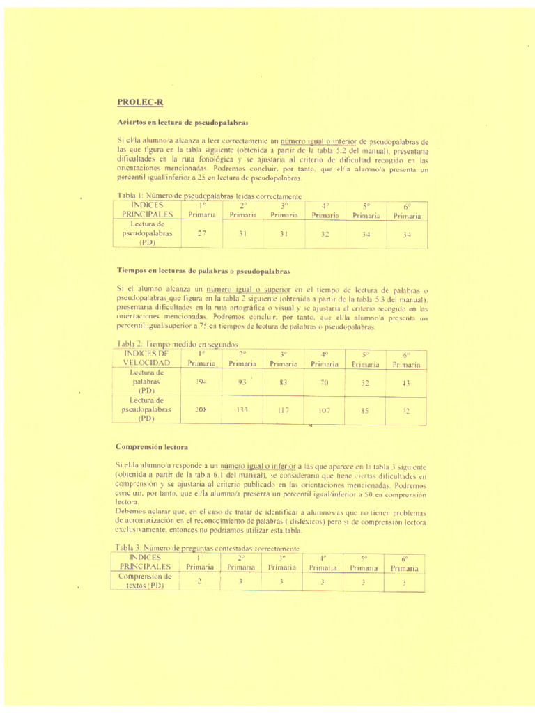 Prolec - R Percentiles - Interpretac | PDF