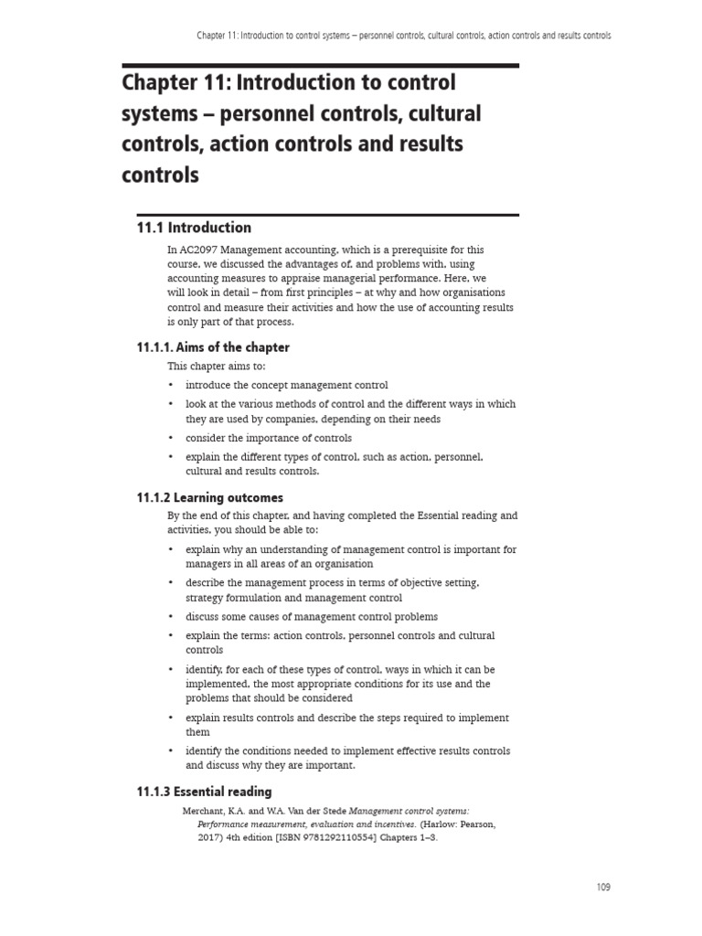 Overview of Management Control Systems | PDF | Motivation | Motivational