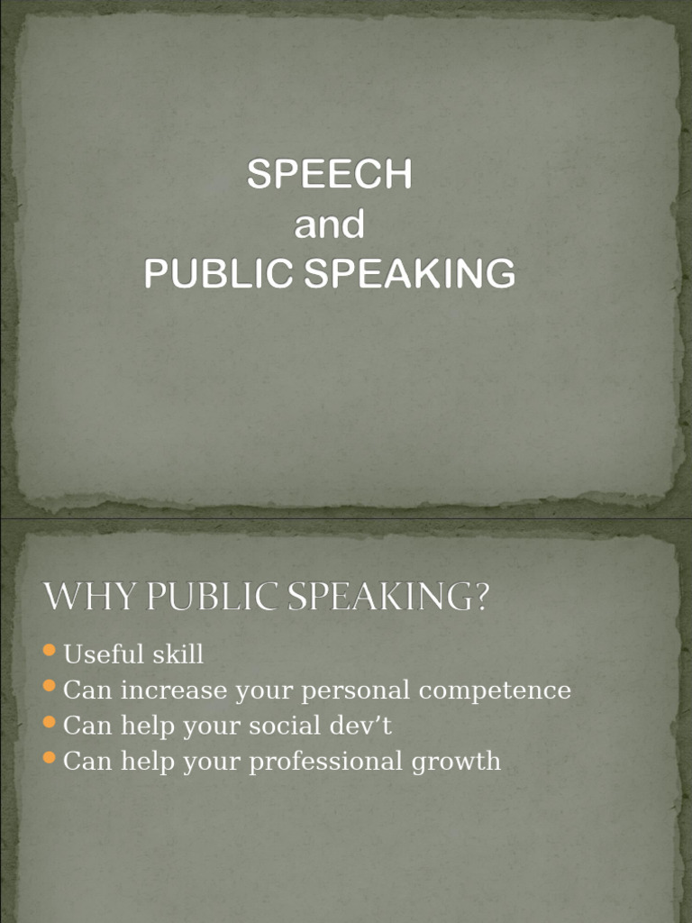 Speech and Public Speaking | PDF | Career & Growth