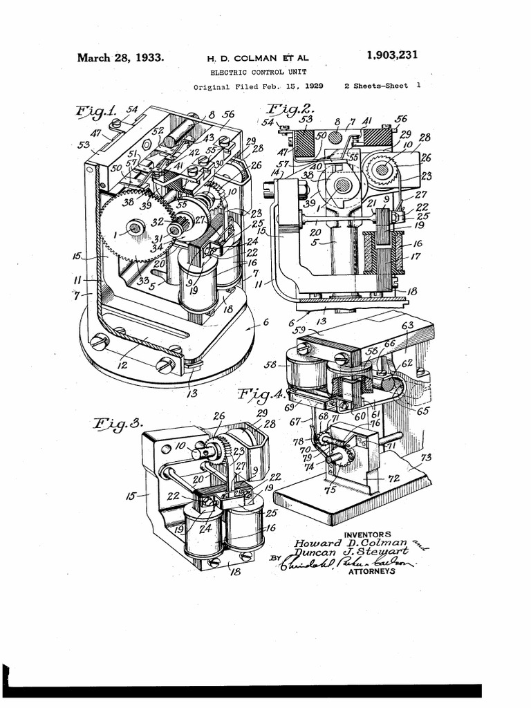 Electric Control Unit Patent 1903,231 | PDF | Electric Motor ...