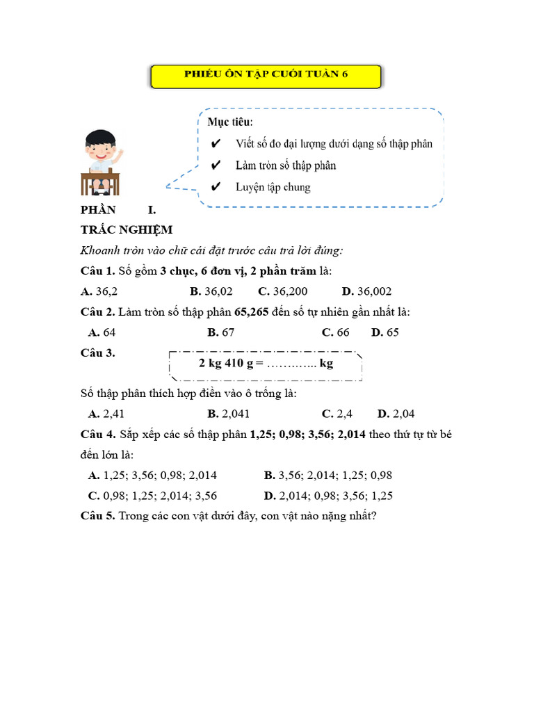 BTCT Toan 5 Tuan 6 | PDF
