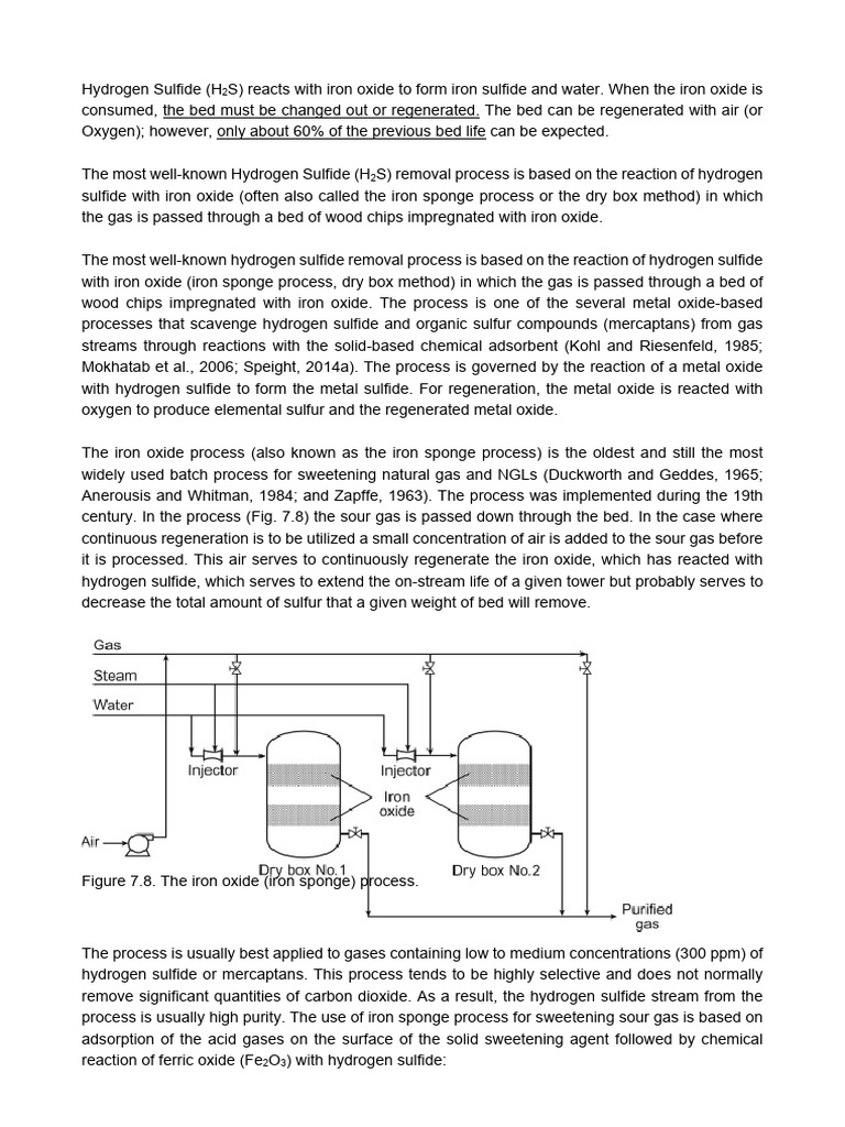 Iron Sponge Process for H2S Removal | PDF | Oxide | Sulfur