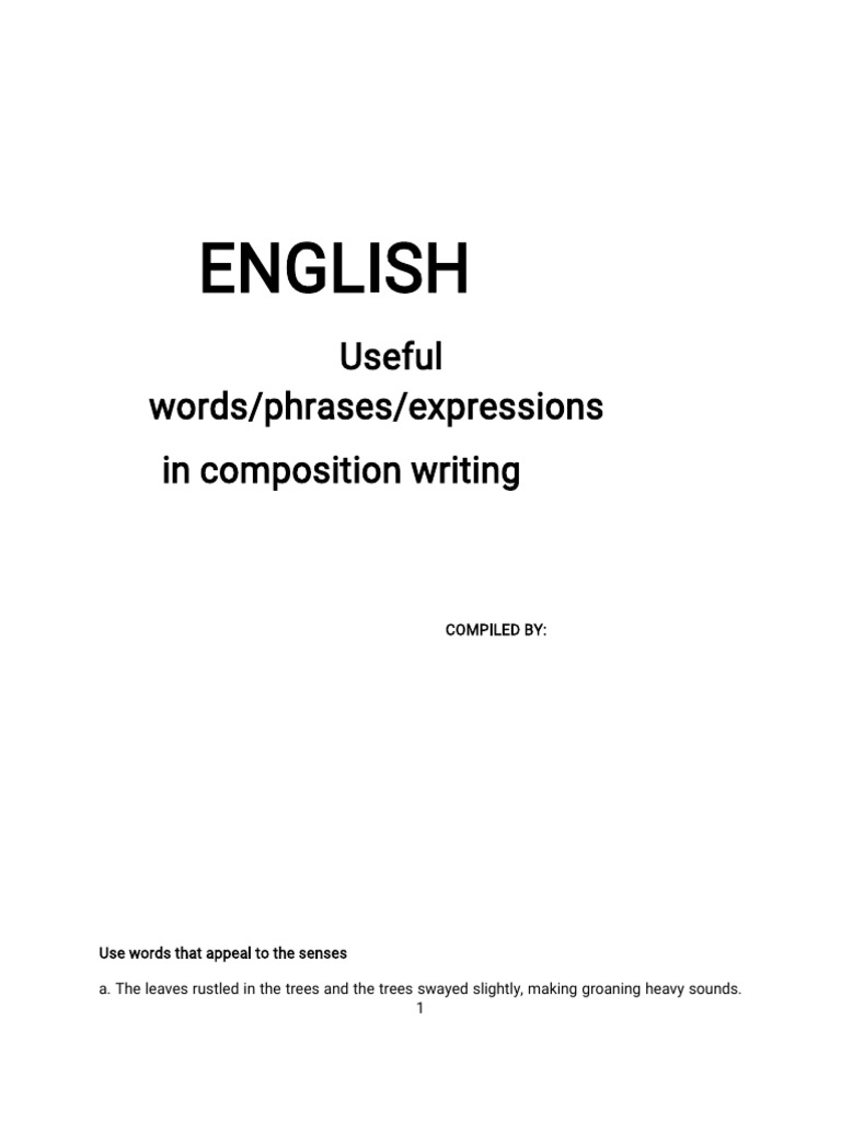Phrases in Composition Writing | PDF | Thunder | Sky
