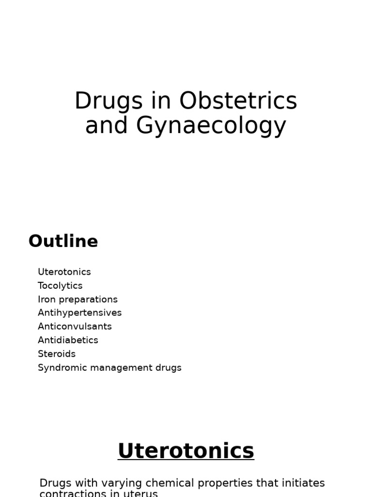 Drugs in Obstetrics and Gynaecology | PDF | Clinical Medicine | Medical ...