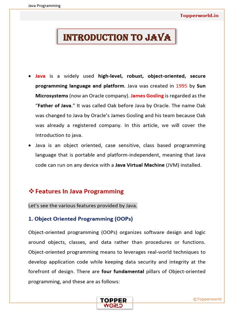 Introduction to Java Programming | PDF | Java (Programming Language ...