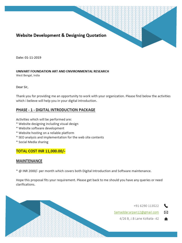 Univart Digital Development Proposal | PDF | Business