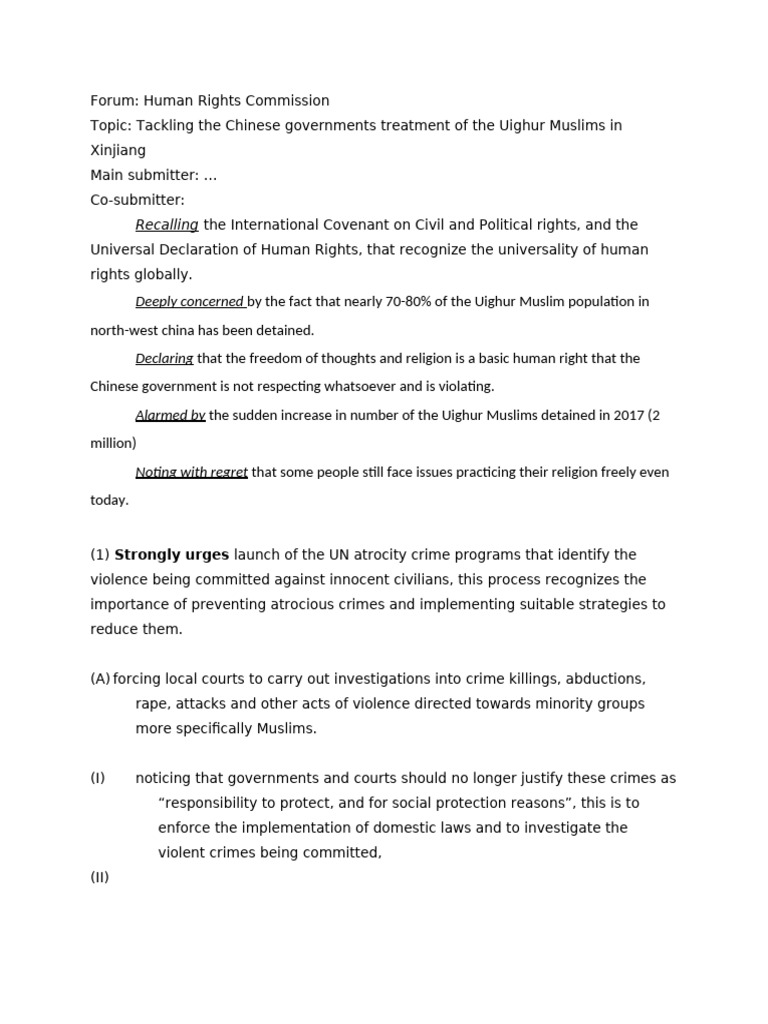 Mun A&mmun | PDF | Human Rights | Violence
