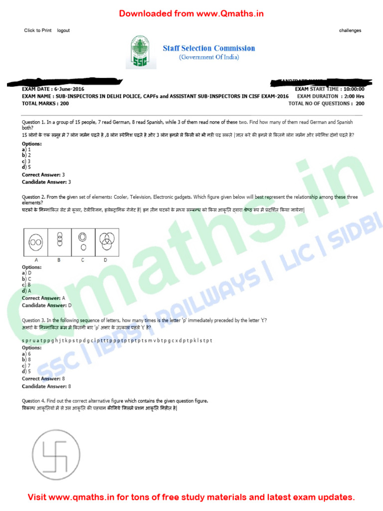 Delhi Police Sub-Inspector Exam Details | PDF | Matrix (Mathematics)