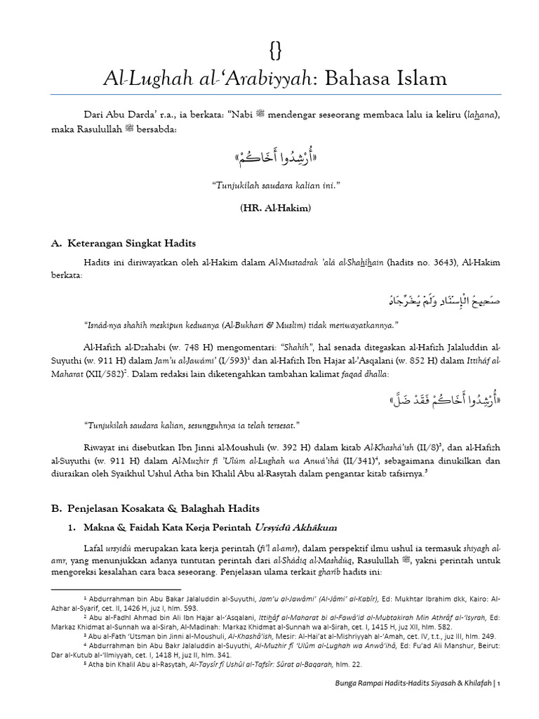 Bahasa Arab Bahasa Islam | PDF