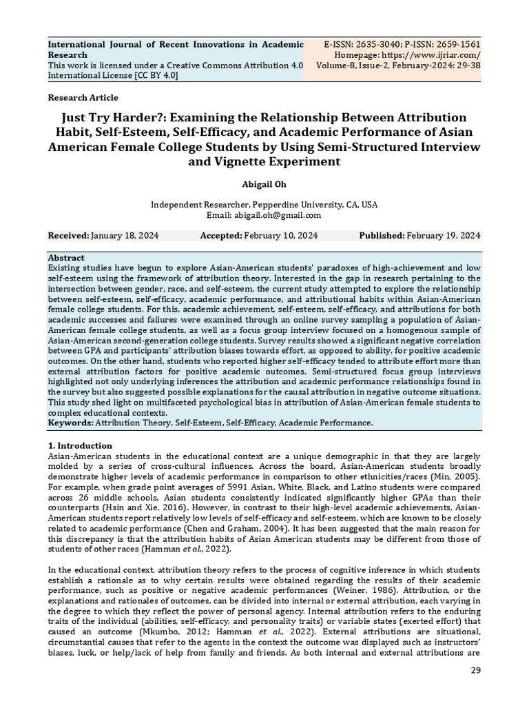 Attribution Habits and Academic Success | PDF | Self Efficacy | Self Esteem