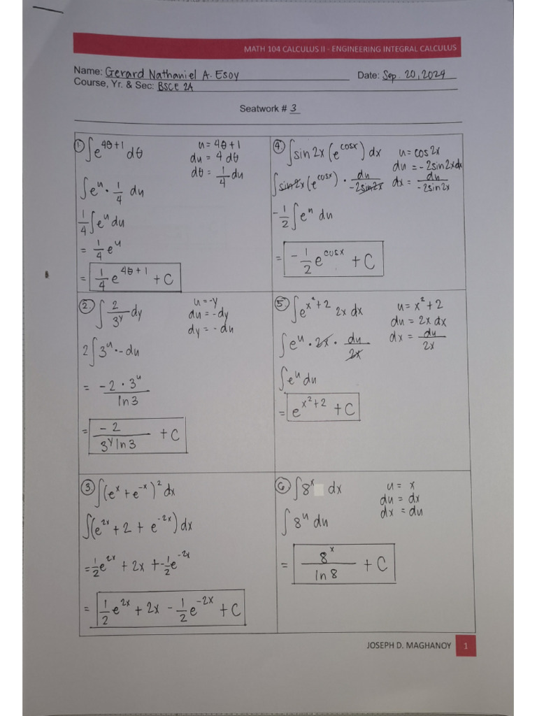 Integral Practice 2 | PDF