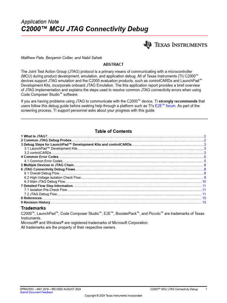 C2000 JTAG Debug Guide | PDF | Computer Engineering | Computing