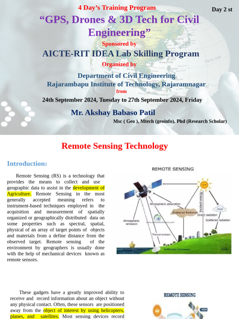 GPS and Remote Sensing in Civil Engineering | PDF | Image Resolution ...