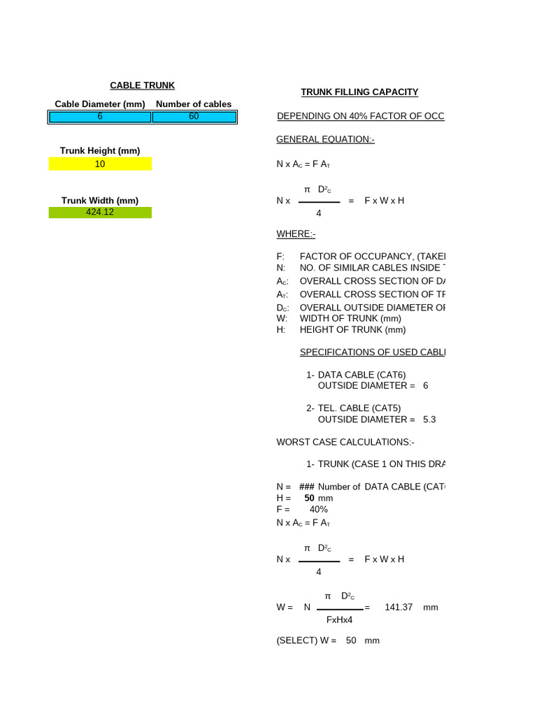 Trunk Size | PDF | Electrical Engineering | Electricity